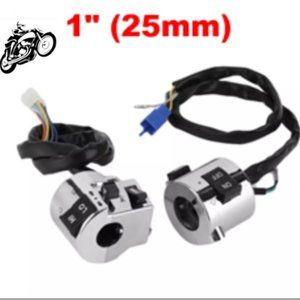 1" (25mm) Universal Pair (L+R) Handlebar Switch Button Lights~Turn Signals~Horn